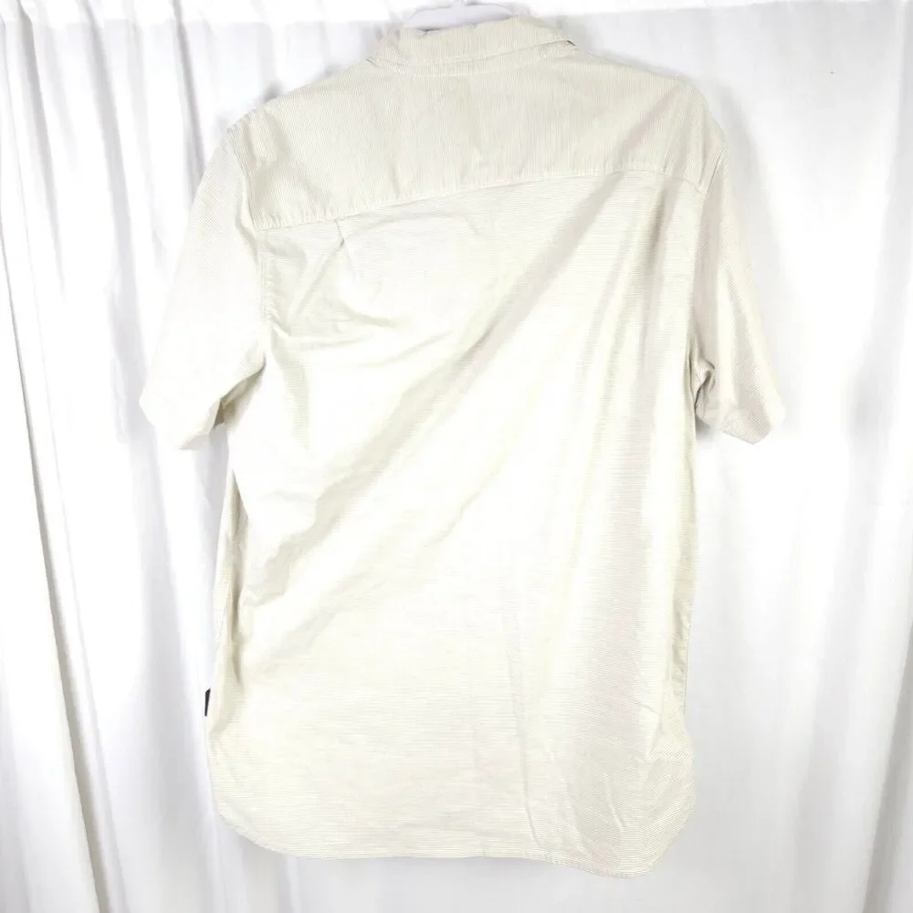 The North Face‎ Men White Gray Stripe Button Up Shirt Mens Large